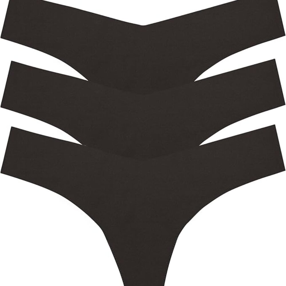 Commando - Classic Solid Seamless Thong (3-pack) | Black - Sz XS/S